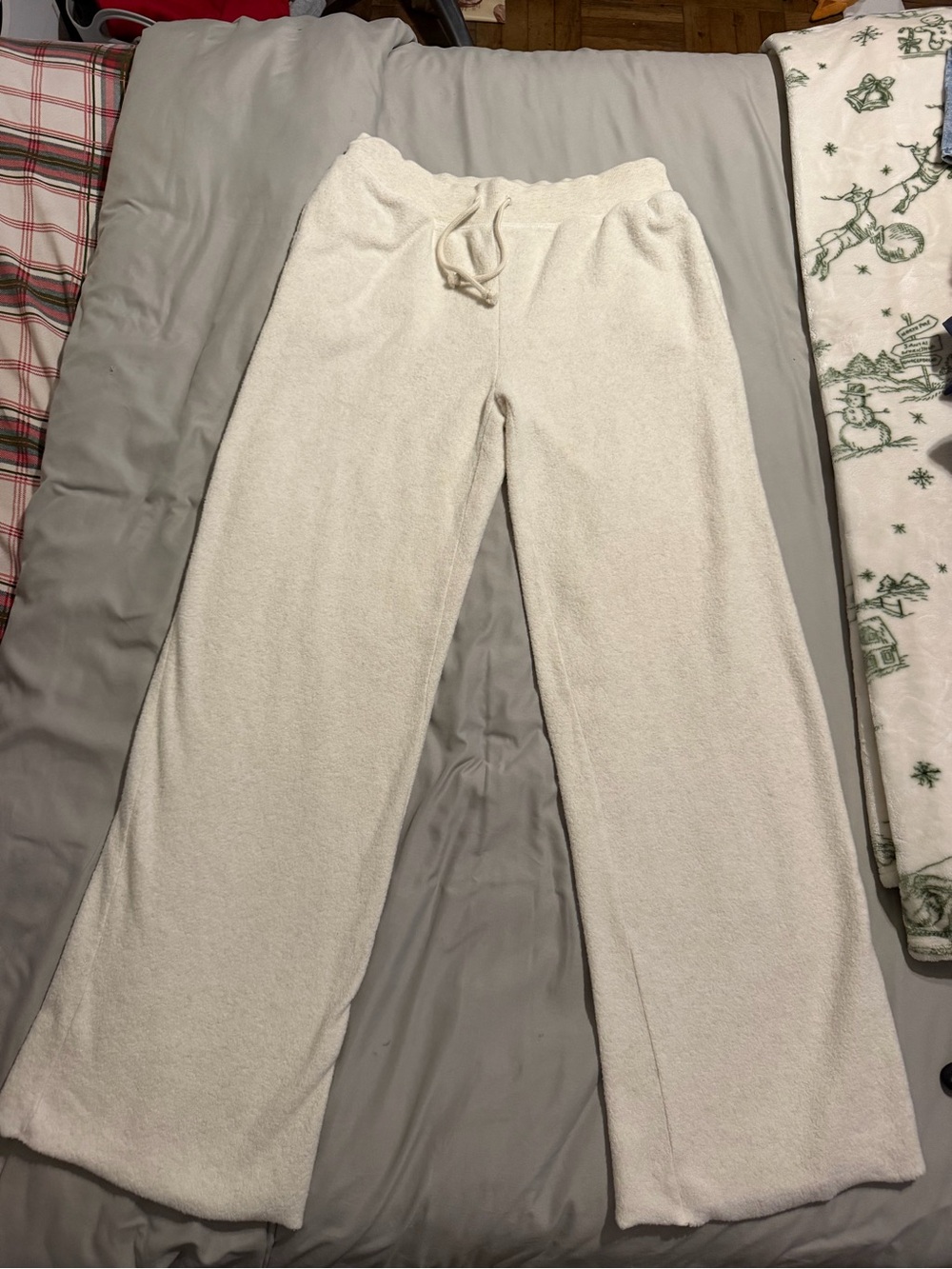 Aerie Cozy Cream Plush Lounge Pants - Drawstring Waist